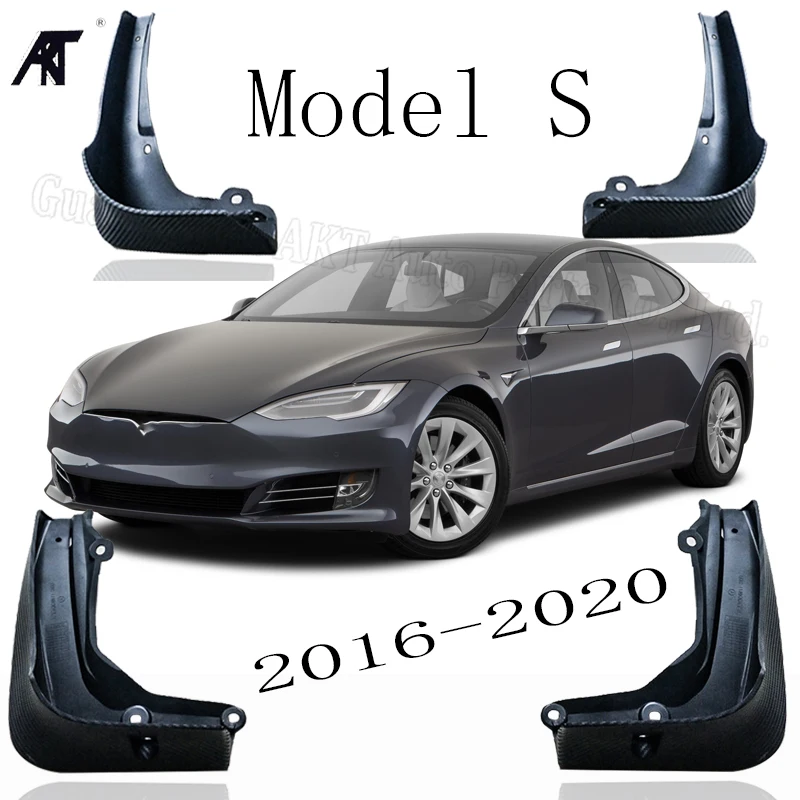 For Tesla Model S 2016 2017 2018 2019 2020 Mudflaps Splash Guards Flap Mudguards OE Styled Molded Car Mud Flaps