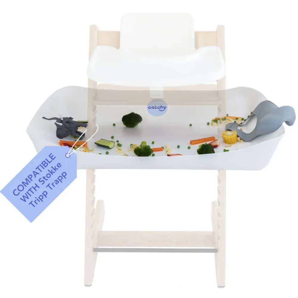 

Universal High Chair Food Catcher - Easy Clean, Saves Floors from Baby Mess - Compatible with Multiple Chairs