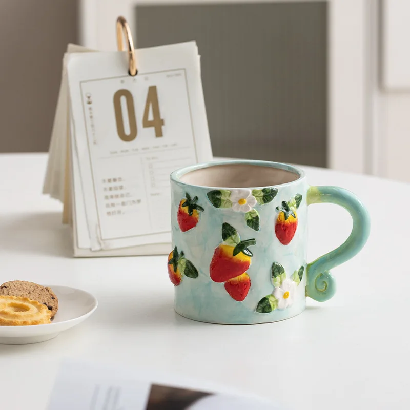 

1 шт., керамическая чашка для воды с ручной росписью, подарок на день рождения, кофейная чашка, креативная чашка для завтрака с высоким эстетическим значением, домашний офис