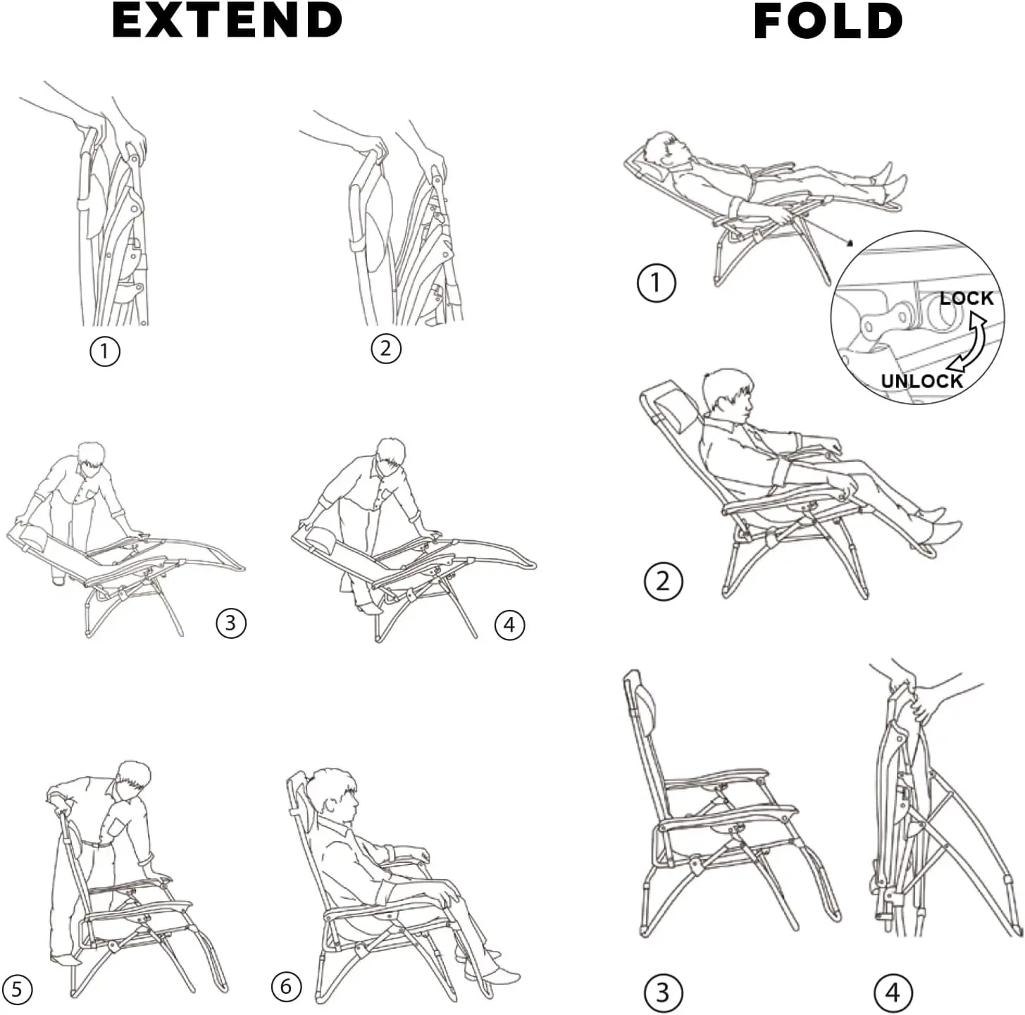 كرسي صالة مبطن كبير الحجم بدون جاذبية، كراسي قابلة للطي مضادة للجاذبية، كرسي عشب قابل للطي يدعم 350 رطلًا #6