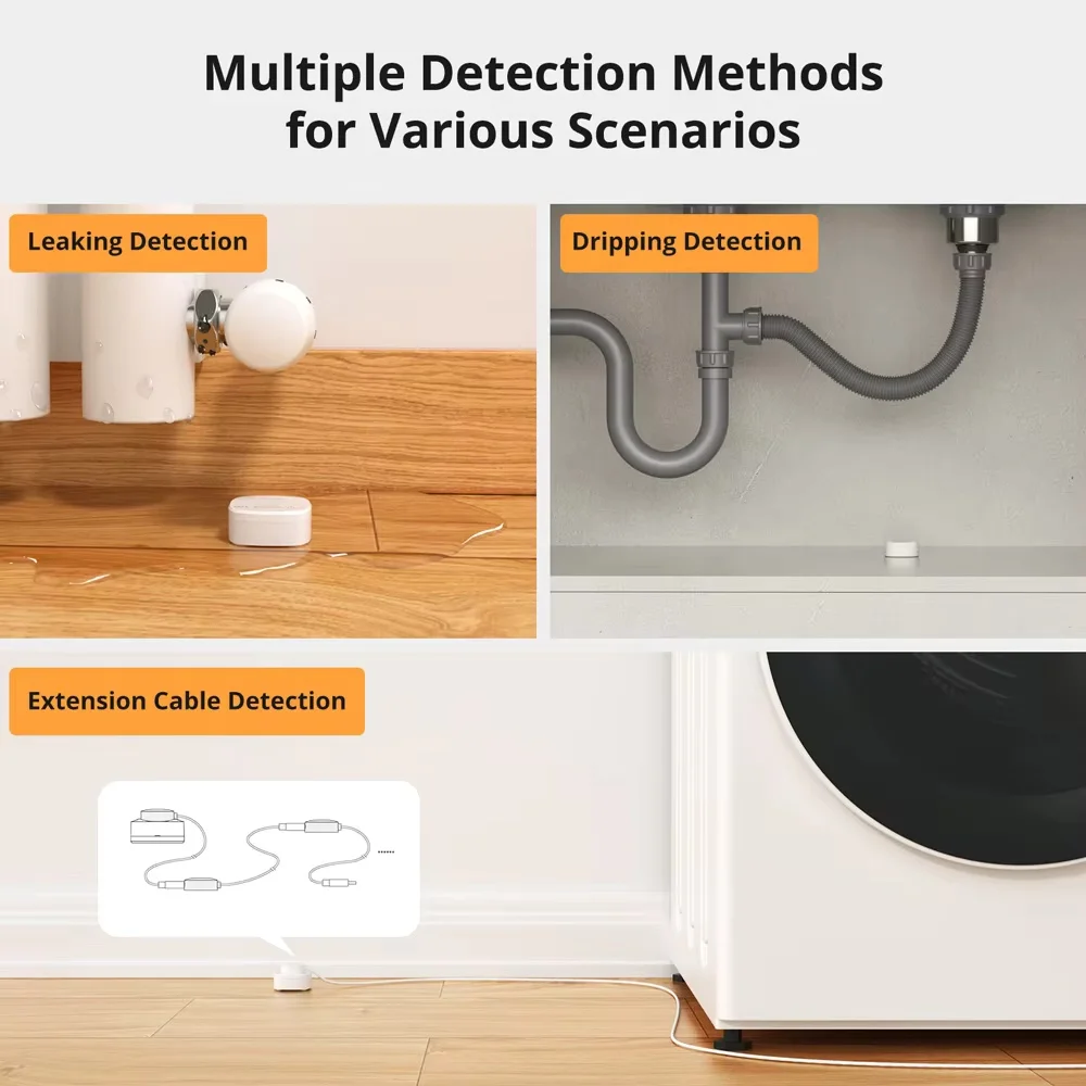 SONOFF SNZB-05P, Zigbee Sensor kebocoran air pintar bocor & deteksi menetes Waktu Nyata peringatan cerdas melalui eWeLink Alexa Google