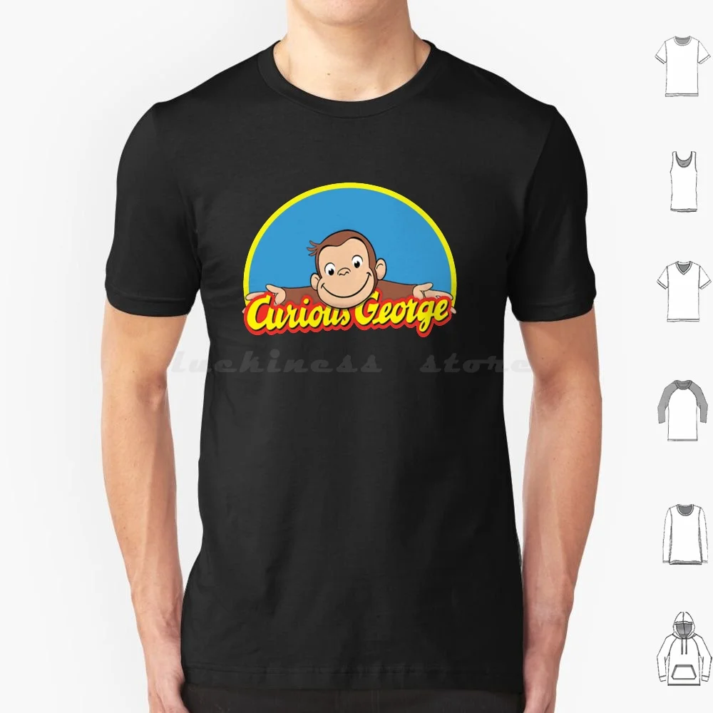 Happy Curious George T Shirt Big Size 100% Cotton Cartoon Tv Show Kids Children Monkey Book