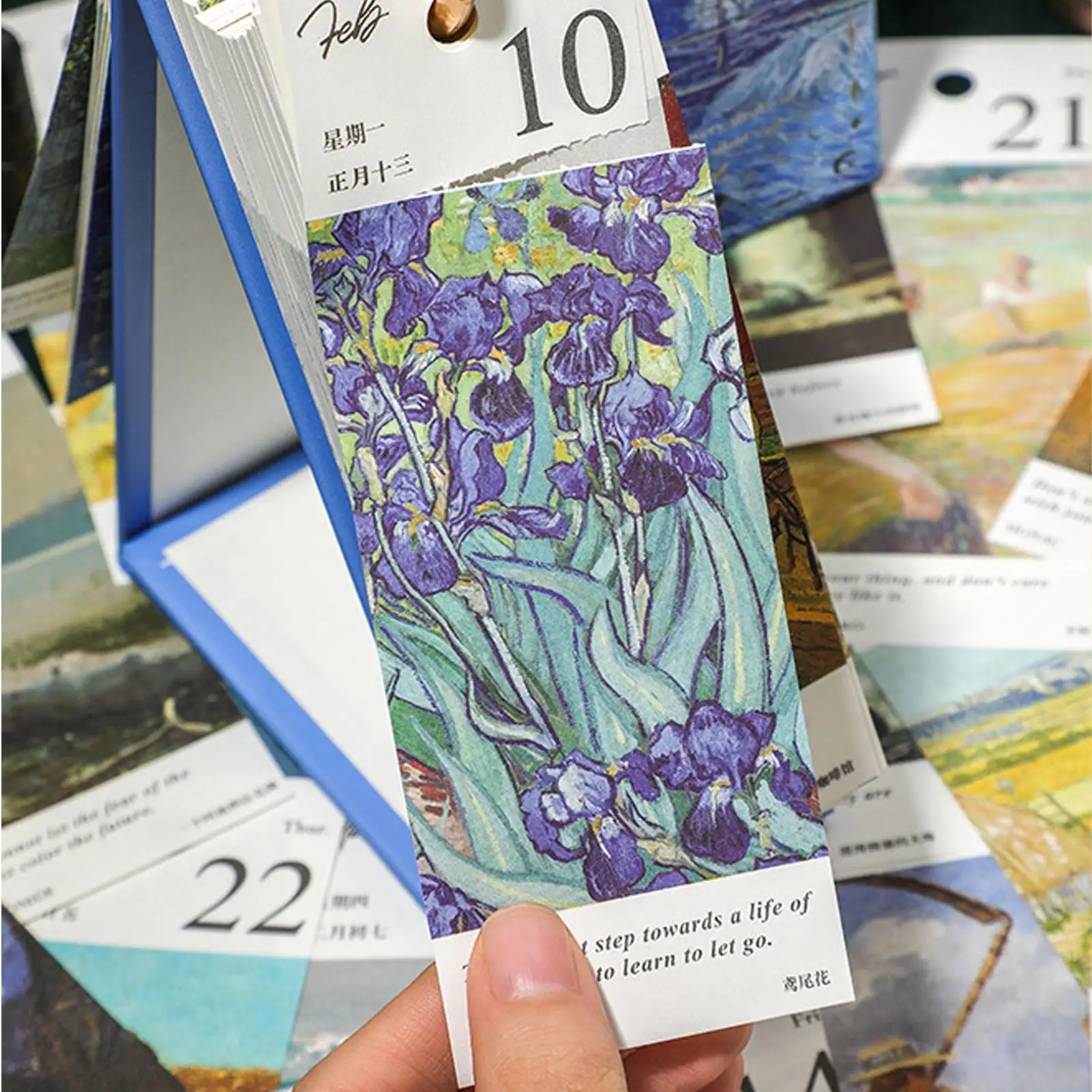 2026 Desktop Calendar 365 Days Retro Oil Painting Daily Planner Decoration Artistic Calendar For Entrance Desktop Living Room