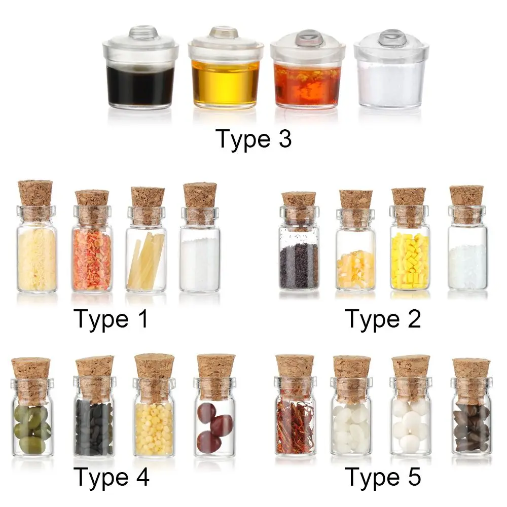 1:12 مقياس المشهد نموذج محاكاة قارورة زجاجية دمى اكسسوارات صغيرة التوابل جرة دمية المطبخ لعبة مصغرة زجاجة توابل