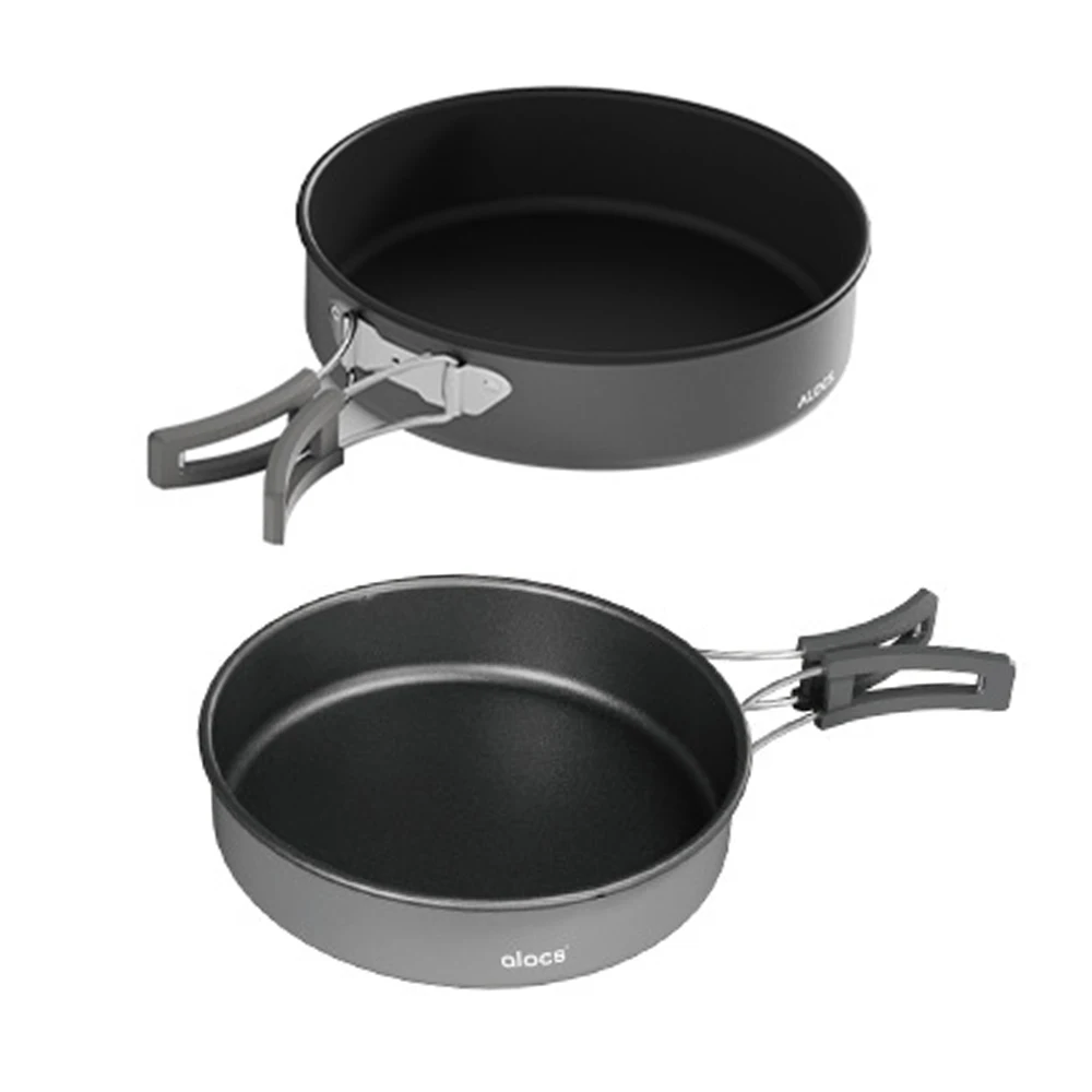 8in / 7in Camping Frying Pan with Folding Handle Aluminum Alloy Camping Cookware for Outdoor Camping Picnic Hiking