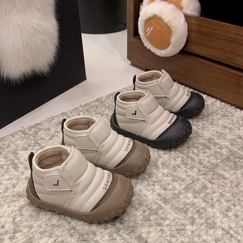 

Baby Snow Boots 2025 Winter Warm Plush Anti Slip Outdoor Boys Girls Cotton Shoes Fashion Toddler Cute Children's Ankle Boots
