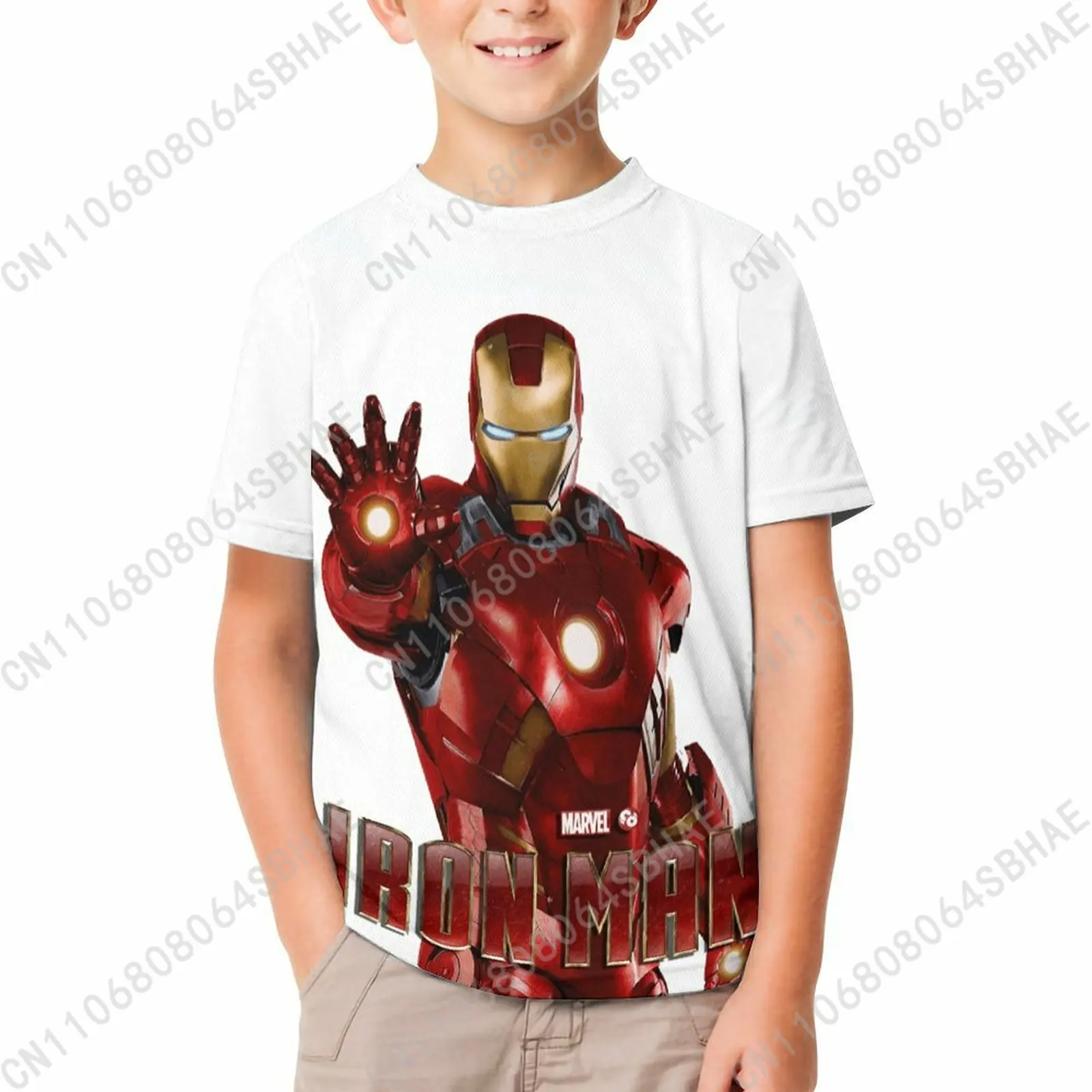 

Marvel Iron Man T Shirt Boy Girl Short Sleeve Print Cotton TShirt Comfortable Crew Neck Children Child Tee Cosplay