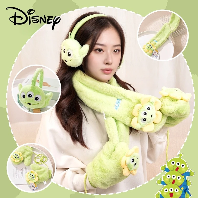 

Disney Three-eyed plush earmuffs scarf toys Story Warm Scarf in winter