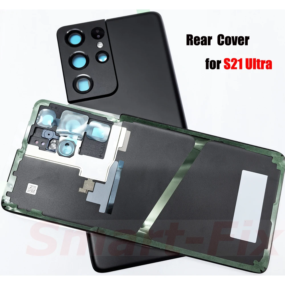 (OEM)Materials Back Glass Cover Case For SM-S21 Ultra 5G Battery Door Rear Glass with Flash Diffuser&Adhesive for S21U S21ULTRA