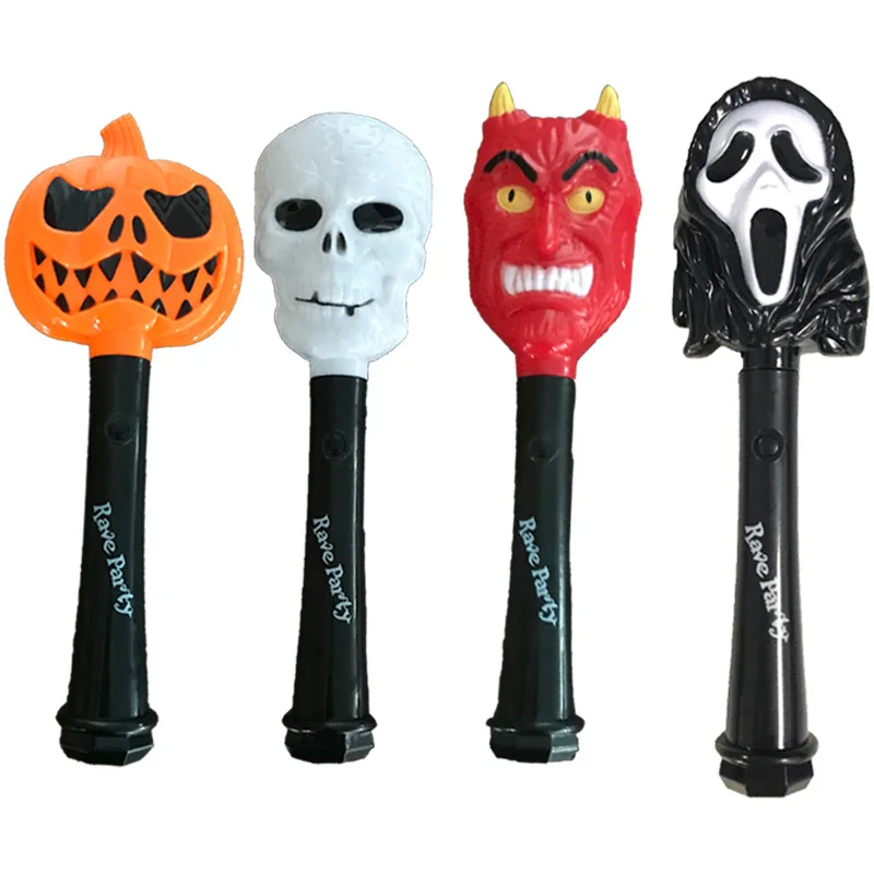 New Novelty Fun children's Light-up Halloween Pumpkin lampeggiante Stick Toy Halloween Sounding LED Skull lampeggiante Stick