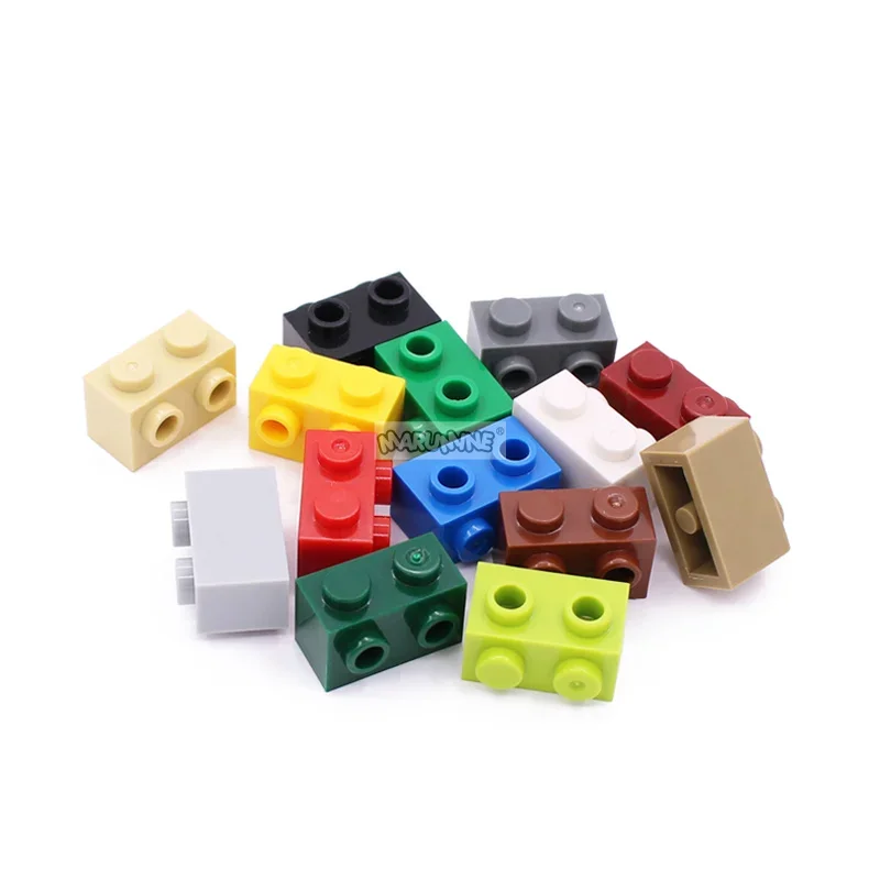 Marumine Brick zmodyfikowany 1x2 z ćwiekami 11211 40 sztuk MOC cegły akcesoria do modeli montuje cząstki DIY klocki części