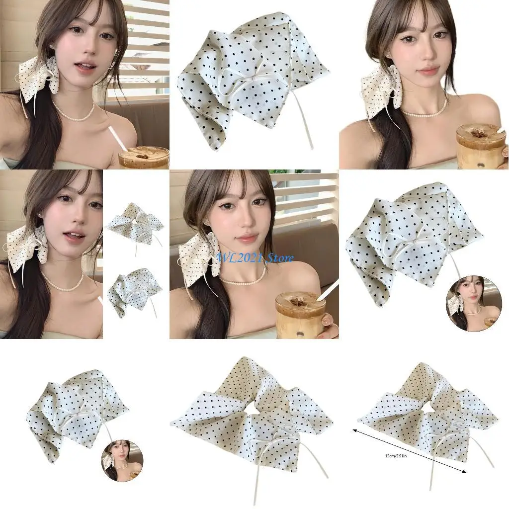 

G5GC Square Scarf Scrunchies Hair Elastics Hair Tie Hair Styling Tool Women Hairband