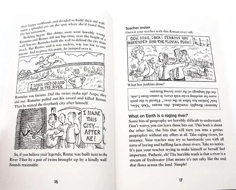 10 Books/Set Horrible Geography Kids Collection Library Box Set Children's Elementary Educational English Book With Comic