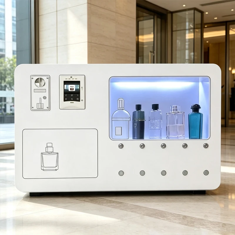 Intelligent Perfume Vending Machine Self Serve Fragrance Dispensing Machine Multi Flavors Cashless Payment Customized