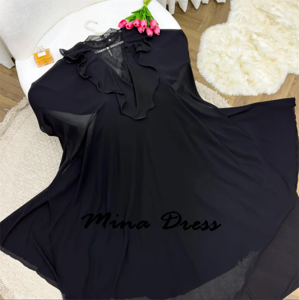 Mina Customized Ruffle Simple and Elegant Formal Dress Es Shawl Evening Dresses Woman Elegant Dresses for Women Wedding Party