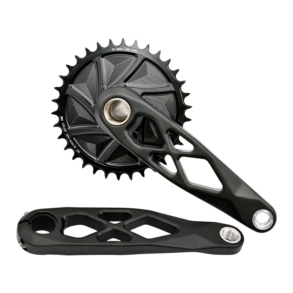 170mm Aluminum Crankset for Mountain Bike with Hollow Construction and Narrow Wide Chainring for Trail All Mountain Use