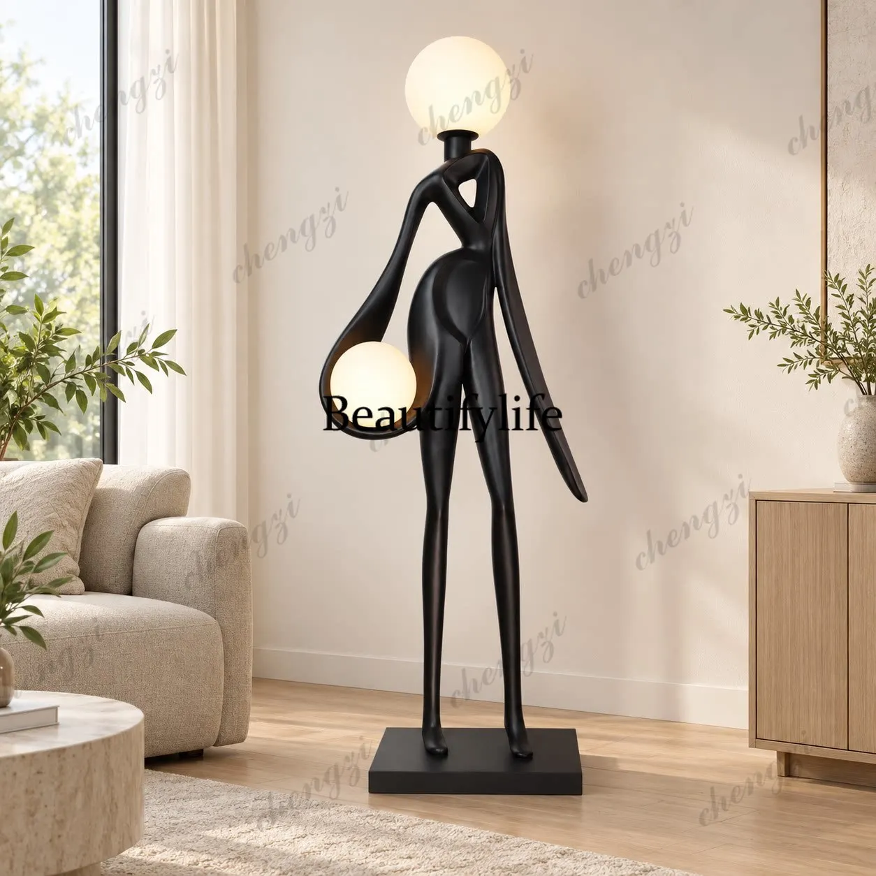 Modern art abstract figure modeling floor lamp home living room creative decoration sculpture floor ornament