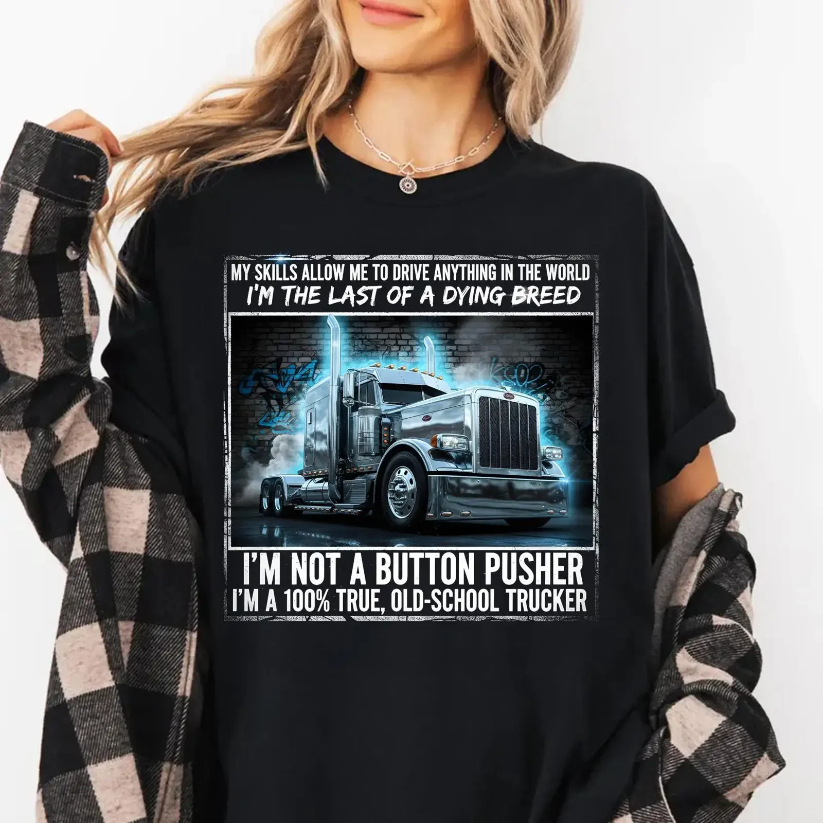 Old School Trucker T Shirt Last of Dying Breed Chrome Truck SweaT Driver Apparel vintage Washed graphic Soft homme Unisex