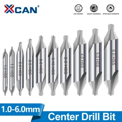 XCAN HSS Center Drill Bit 60 Degrees Core Drill Bit Power Tool Metal Drilling For Lathe Metalworking 1/1.5/2/2.5/3/3.15/4/5/6mm
