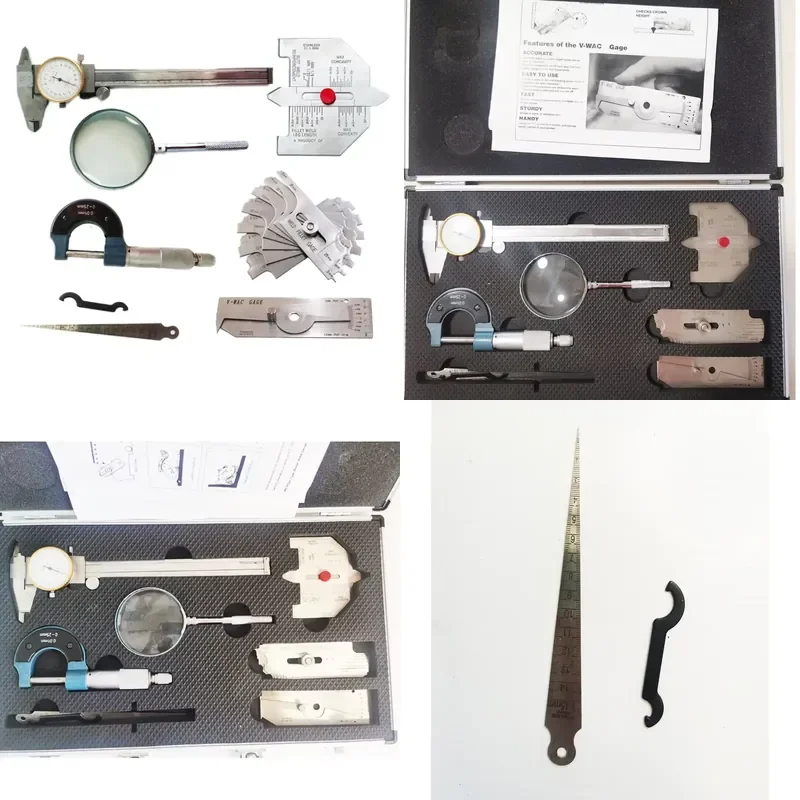 7pcs Stainless Steel Solder Weld Meter Thickness Gauge Kit for MG-8 MG-11 V-WAC Fillet Magnifier Caliper Welding Gauge