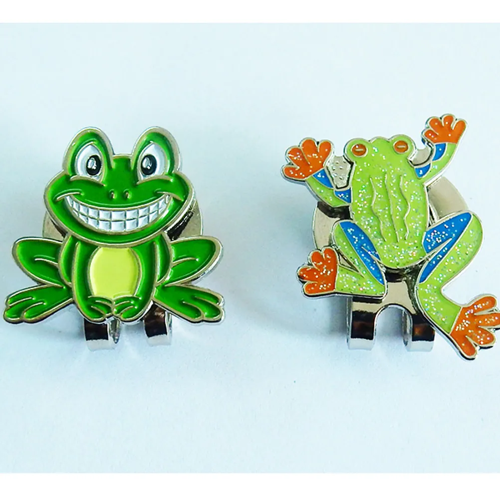 2Pcs Alloy Ball Markers Hat Clip for Golfers Strong Magnet Secure Fit on Belts Visors Perfect Gift for Friends Family