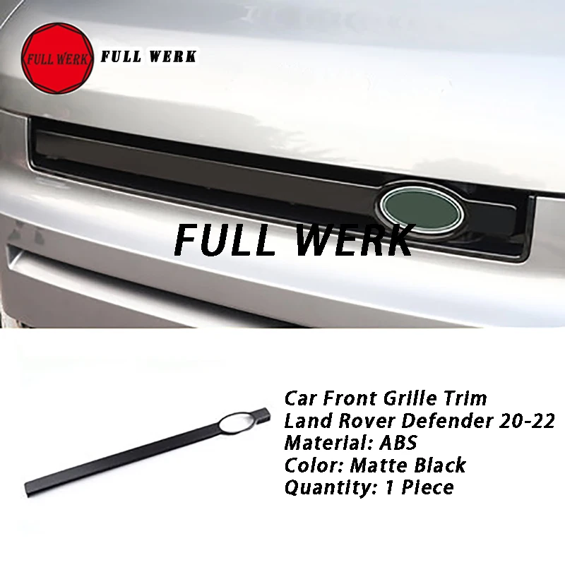 1 Piece ABS Car Front Grille Trim Decoration Cover Frame Sticker Cap for Land Rover Defender 20-22 Exterior Accessory