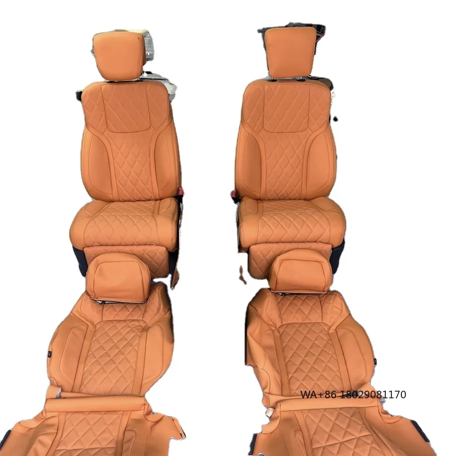 

Custom Orange Nappa Leather Full Replacement Car Seat Cover for LX570