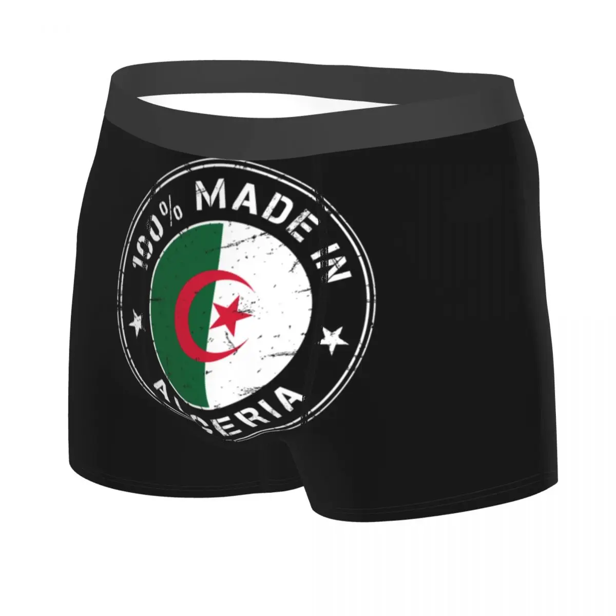 Cool Algeria Map Algerian Flag Boxers Shorts Underpants Men's Comfortable Briefs Underwear
