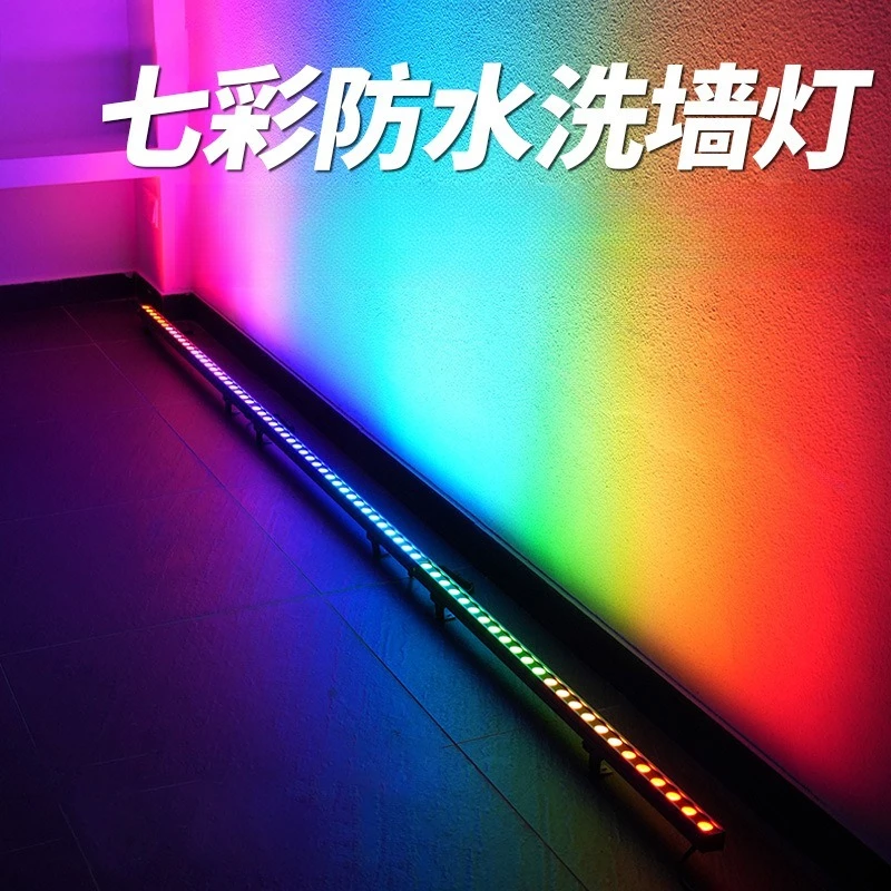 Outdoor waterproof decoration l atmosphere exterior wall spotlights, colorful line lights