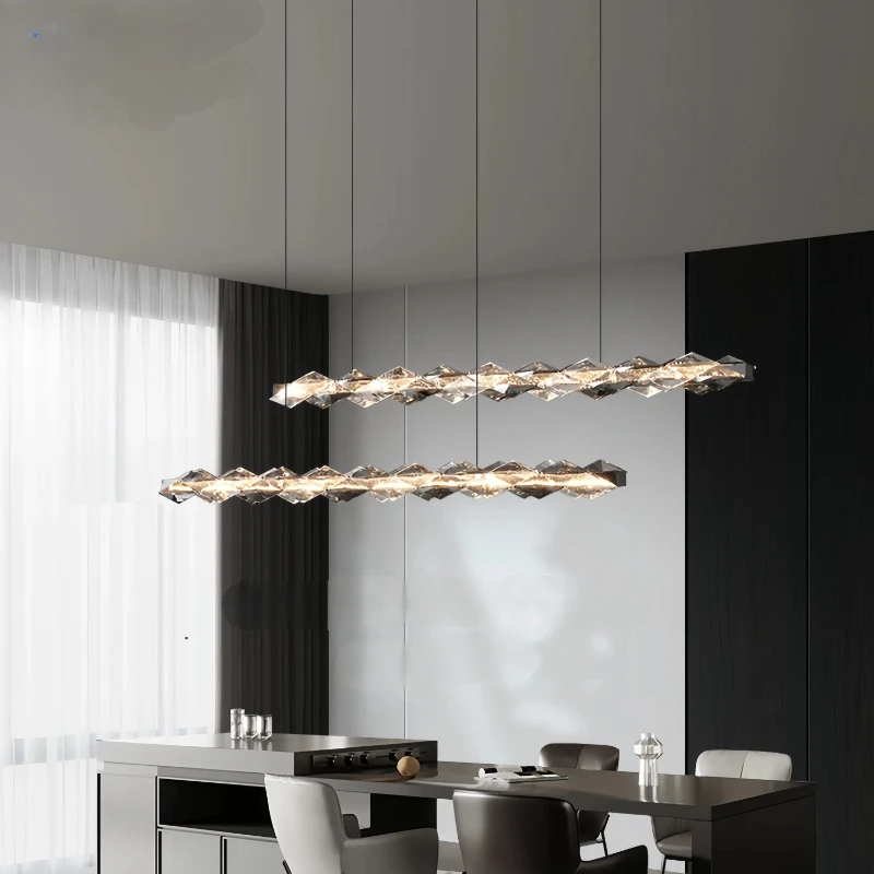 American styleAdjustable Chain Crystal Chandelier Ring double-layer Ceiling Light for bedroom Living