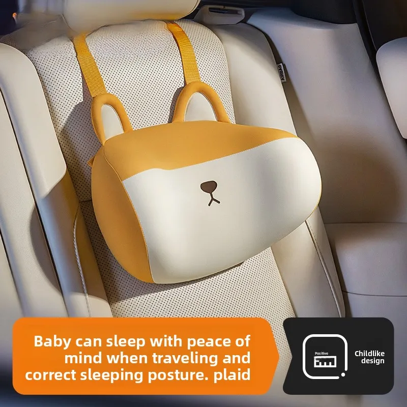 

Cartoon Car Headrest Neck Waist Pillow Lumbar Pillow Breathable Memory Cotton Ergonomic Design Support Cushion Travel Pillow
