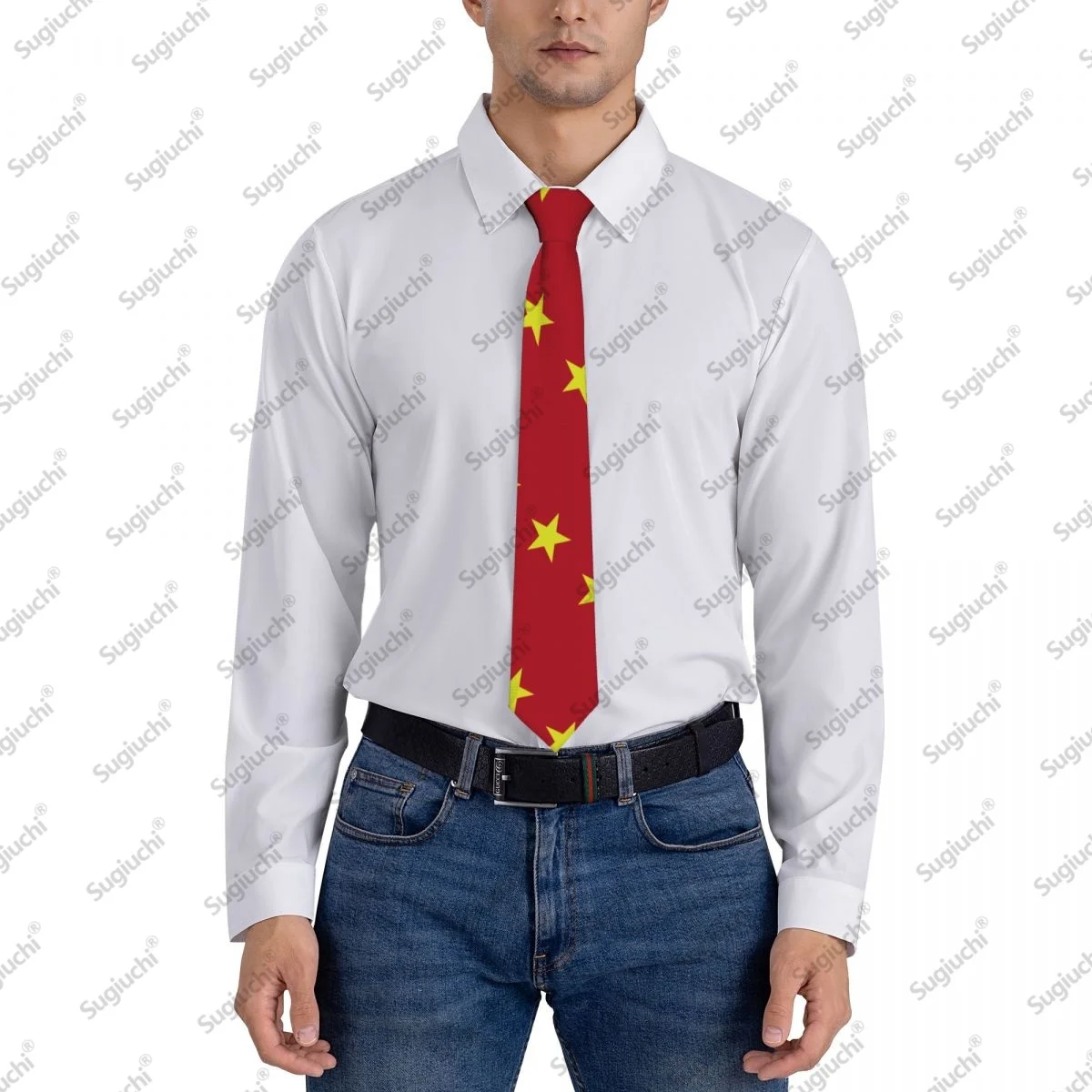 2026 فيتنام العلم الزفاف ربطات العنق للرجال النساء عادية منقوشة التعادل الدعاوى سليم ربطة العنق Gravatas للهدايا #6