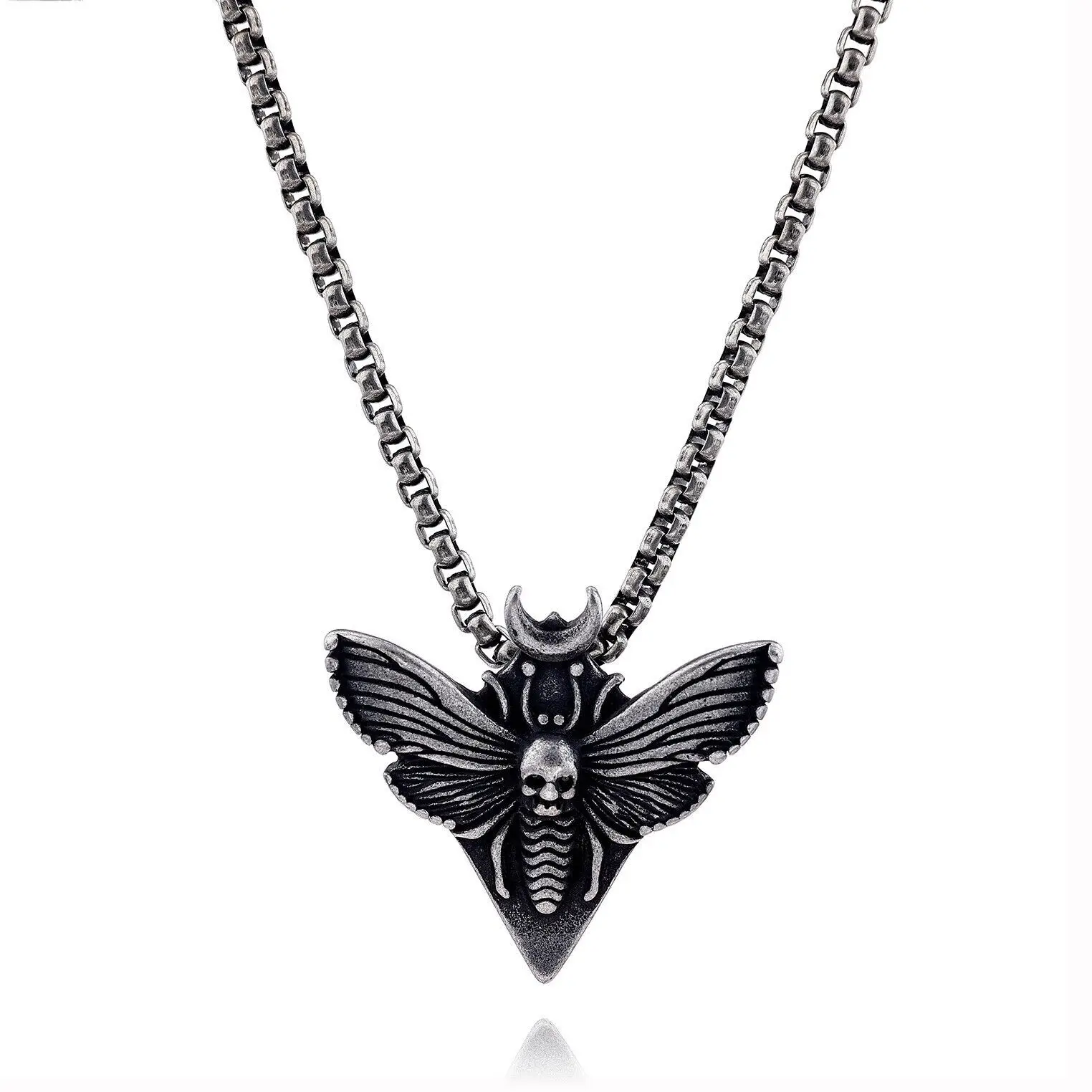 

Men's Vintage Biker Stainless Steel Demon Bee Pendant Necklace Chains