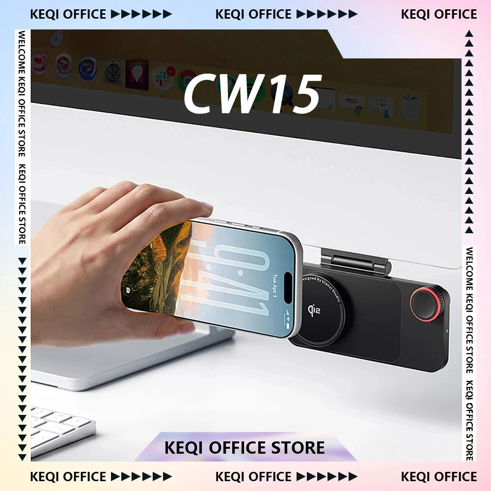 CW15 Wireless Charger StandBy Magnetic for Studio Smart Dial Ready Qi215W Fast Charging Multimedia Control Instant Snap