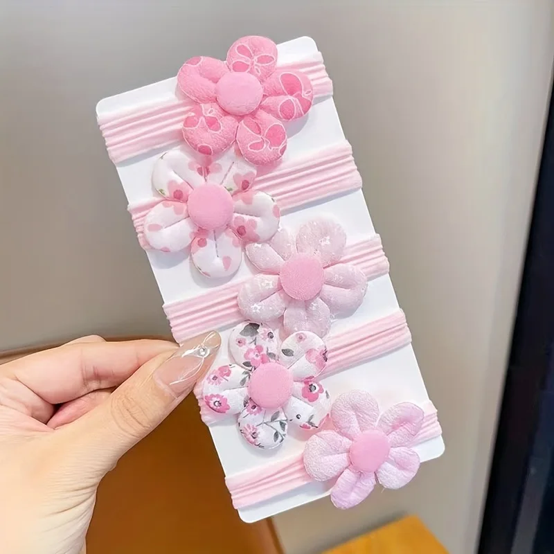 Flor linda niña toalla lazo para el cabello banda elástica para el cabello