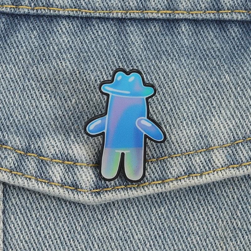 Alfileres con impresión UV de Bubble Man, broches para sombrero de vaquero, insignias de solapa, serie de televisión de dibujos animados, joyería de personajes, regalo para niños y amigos