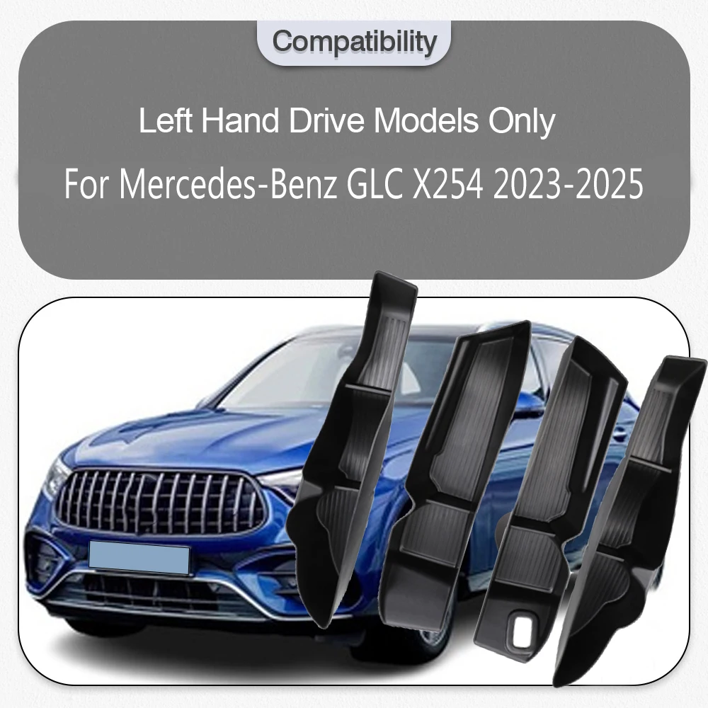 

2pcs Door Storage Organizer Front /Rear Left Right For Mercedes-Benz GLC X254 2023 2024 2025 Car Interior Storage Accessories