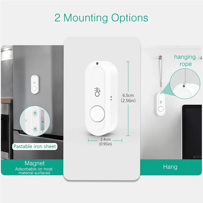 New WIFI Tuya Smart Thermometer And Humidity Sensor Mobile APP Wireless Temperature And Humidity Sensor 2Pcs-B12B