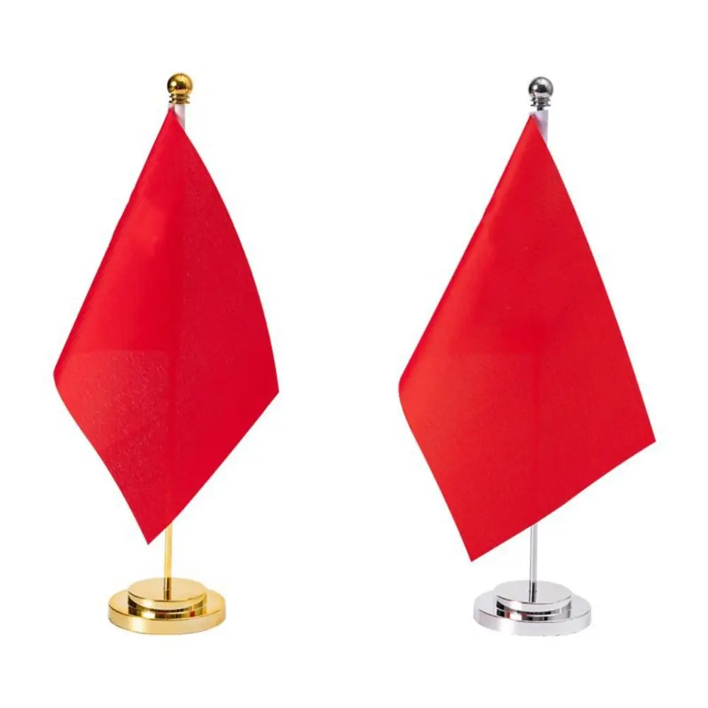 Simple Metal Table Flag Pole Stable Base Nail-Free Desktop Flag Holder Desk Ornaments Flags Display Stand Meeting Room
