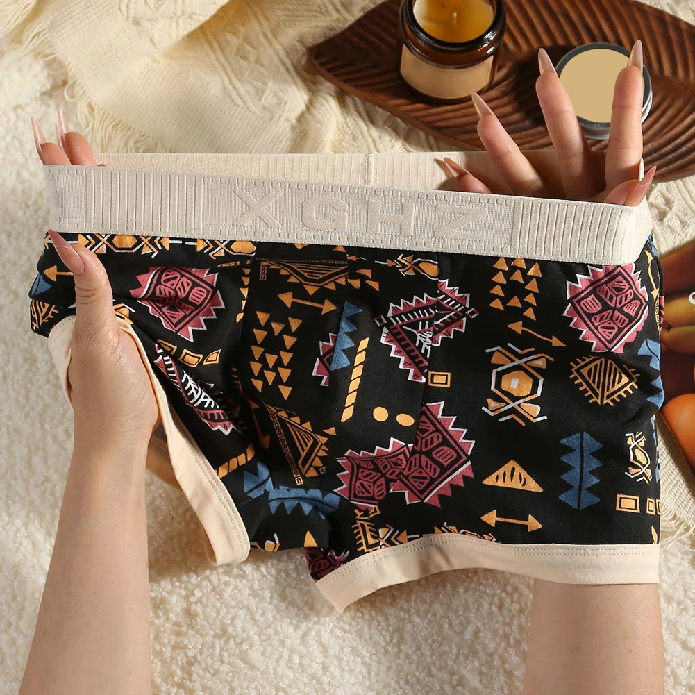 Classic Style Breathable Underpants Breathable Loose Fit Trunks Cotton Underpants 90 Cotton Fabric Classic Style Design