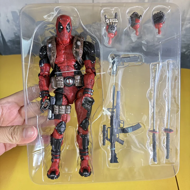 Neca épico x-men deadpool figura de ação variante articulação móvel super heróis figura de piscina morta com armas presentes de natal brinquedo