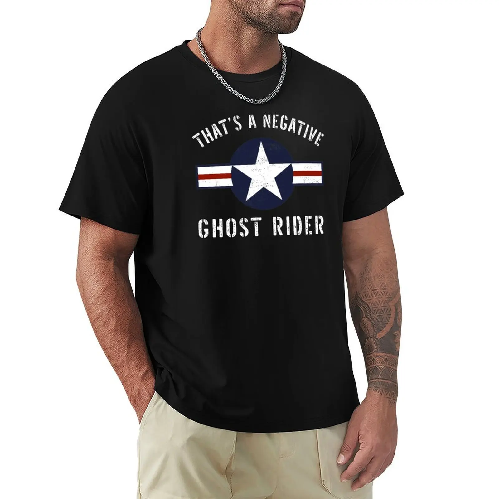

Negative Ghostrider The Pattern Is Full T-Shirt Man t-shirt oversized t shirt clothing for men
