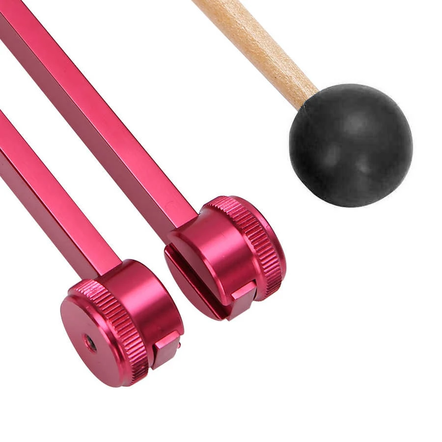 Neurological 128Hz Chakra Tuning Fork with Triangle Percussion Taylor Reflex Hammer Stick for Sound Healing Massager Therapy C1