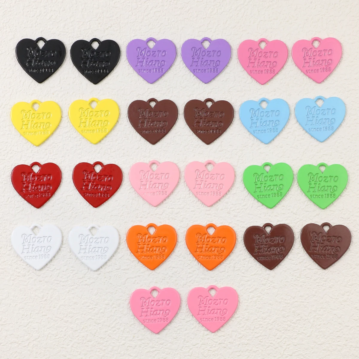 2-20Pcs 20*26MM Zinc Alloy Colourful Love Heart Shape English DIY Tag For Making Jewelry Charms Bracelets Necklaces Accessories