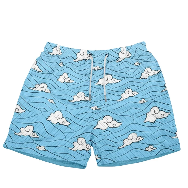 Anime Shorts Baki Haman Print Male Streetwear Beach Shorts Casual Loose Men Elastic Waist Black Shorts