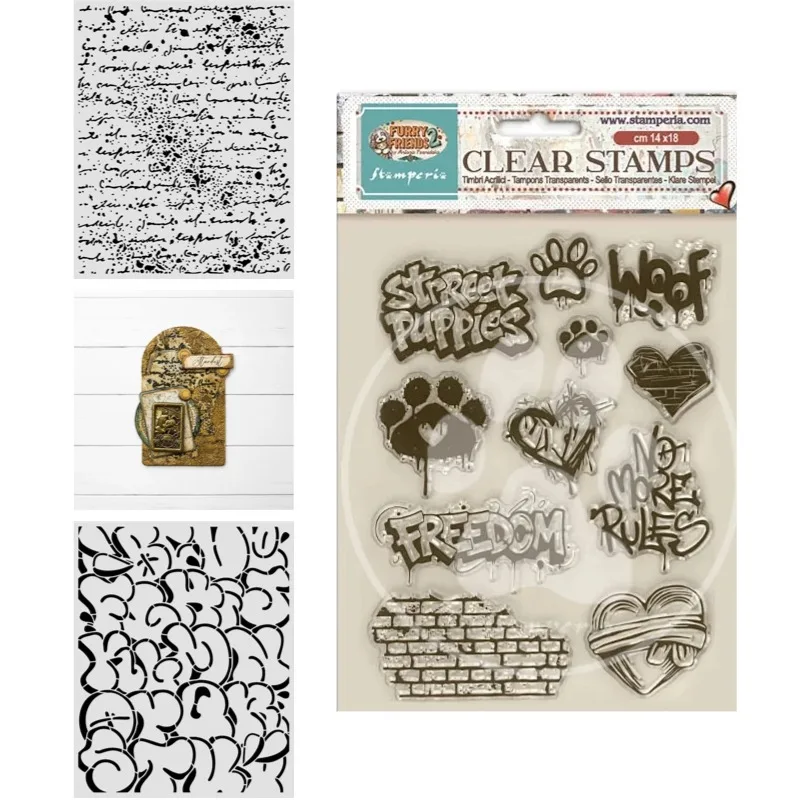 Furry Friends Graffiti Handwriting Craft Metal Cutting Stencil Mold Strips Sheet Scrapbook Paper Craft Knife Mold Blade Punch