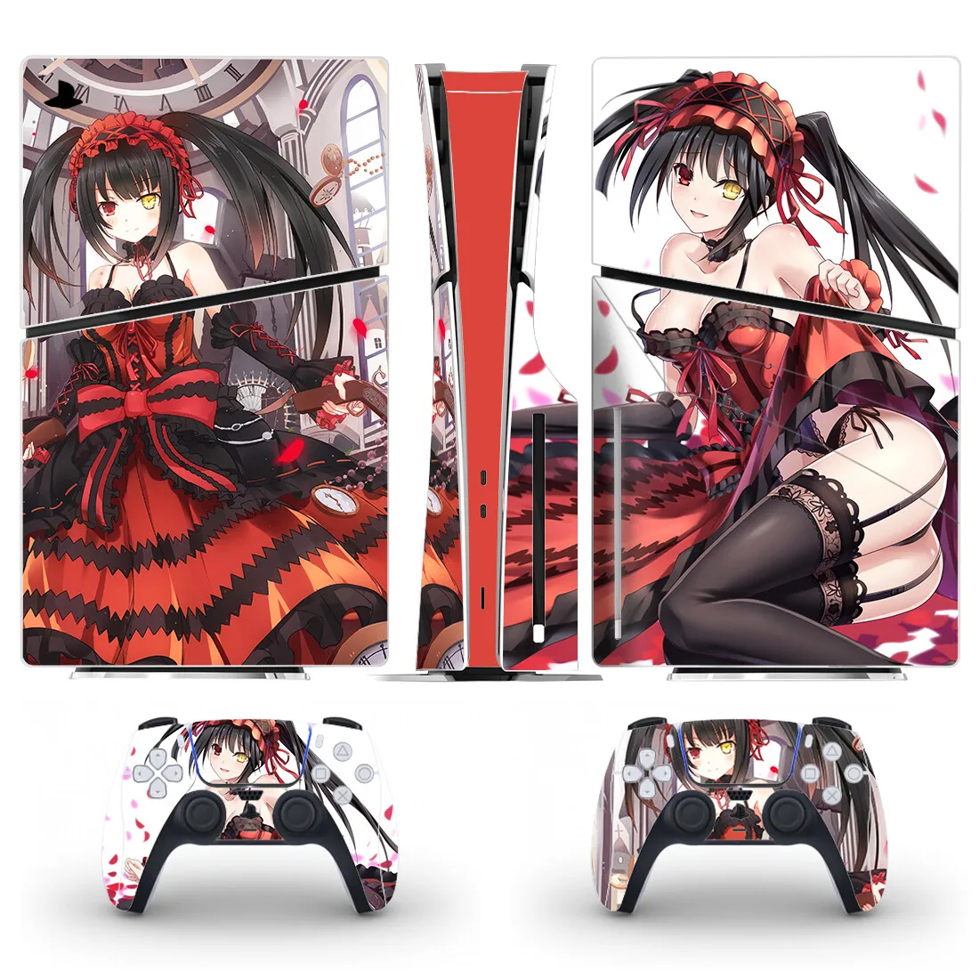 slim-pele-disco-adesivo-para-ps5-console-controlador-protector-decal-cover-data-a-live-tokisaki-kurumi