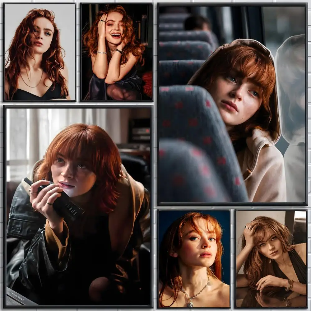 Actor Sadie Sink Poster poster Self-adhesive wall stickers, suitable for room decoration, high-quality printing.