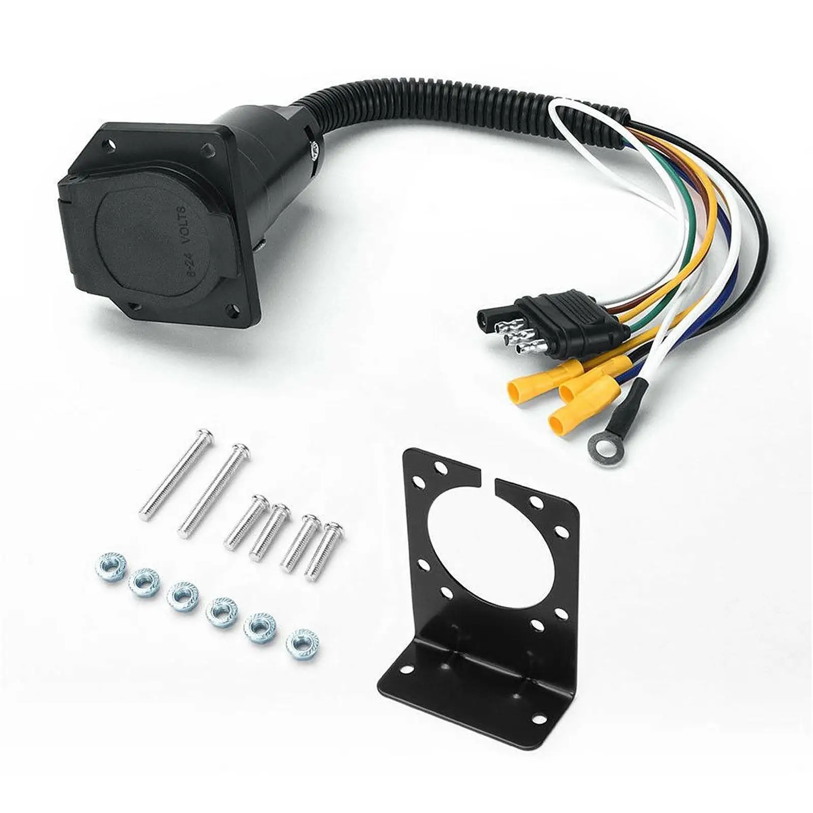 

Universal Trailer Connector Kit 4 Flat to 7 Blade Wiring Harness for Trailer Hitch Carrier and Accessories