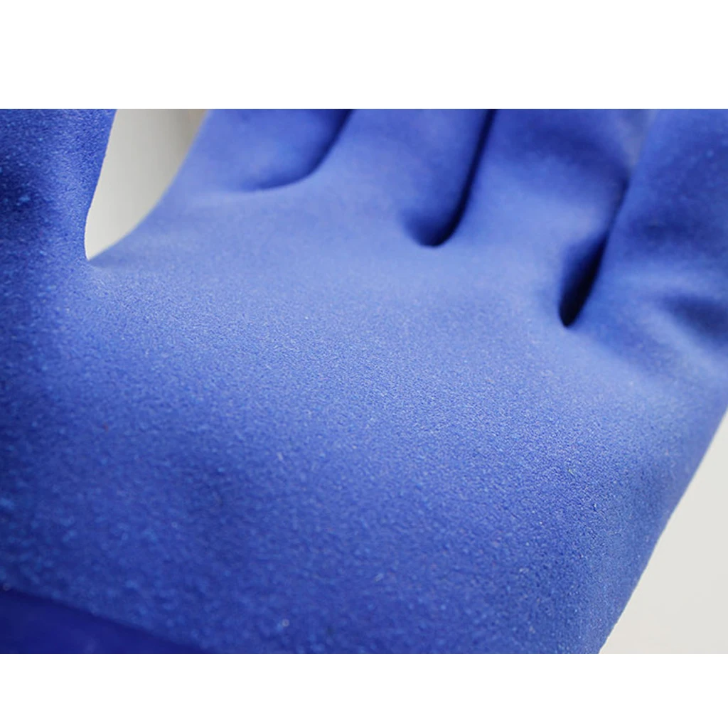 Fully Coated Oil Resistant Gloves PVC Cotton Waterproof Safety Work Gloves for Gardening and Maintenance